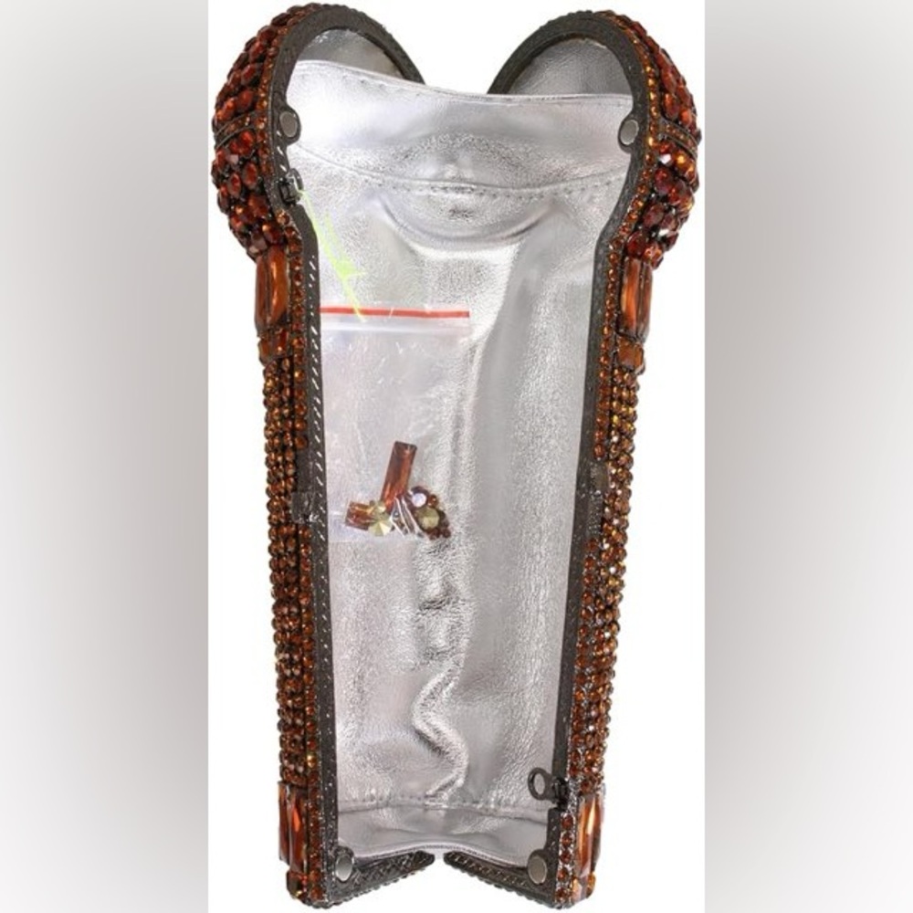 NWT Sparkling Bling Swarovski Crystal Microphone Bag Purse + Free Gift - Picture 9 of 12